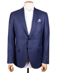 Navy Houndstooth Wool, Silk and Linen Jacket JACKETS Robert Old   