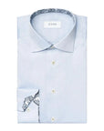 Light Blue Floral Trim Signature Twill Slim Fit Shirt Eton