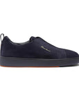 Navy Tumbled Leather Slip-on Sneaker SHOES Santoni   