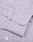 Grey Check Alberto Slim Fit Brushed Cotton Long Sleeve Shirt FEDELI