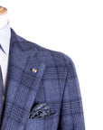 Blue Check 'Jacket in a Box' Wool & Cashmere Unstructured Jacket