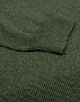 Moss Green Wool & Cashmere Button Neck Sweater