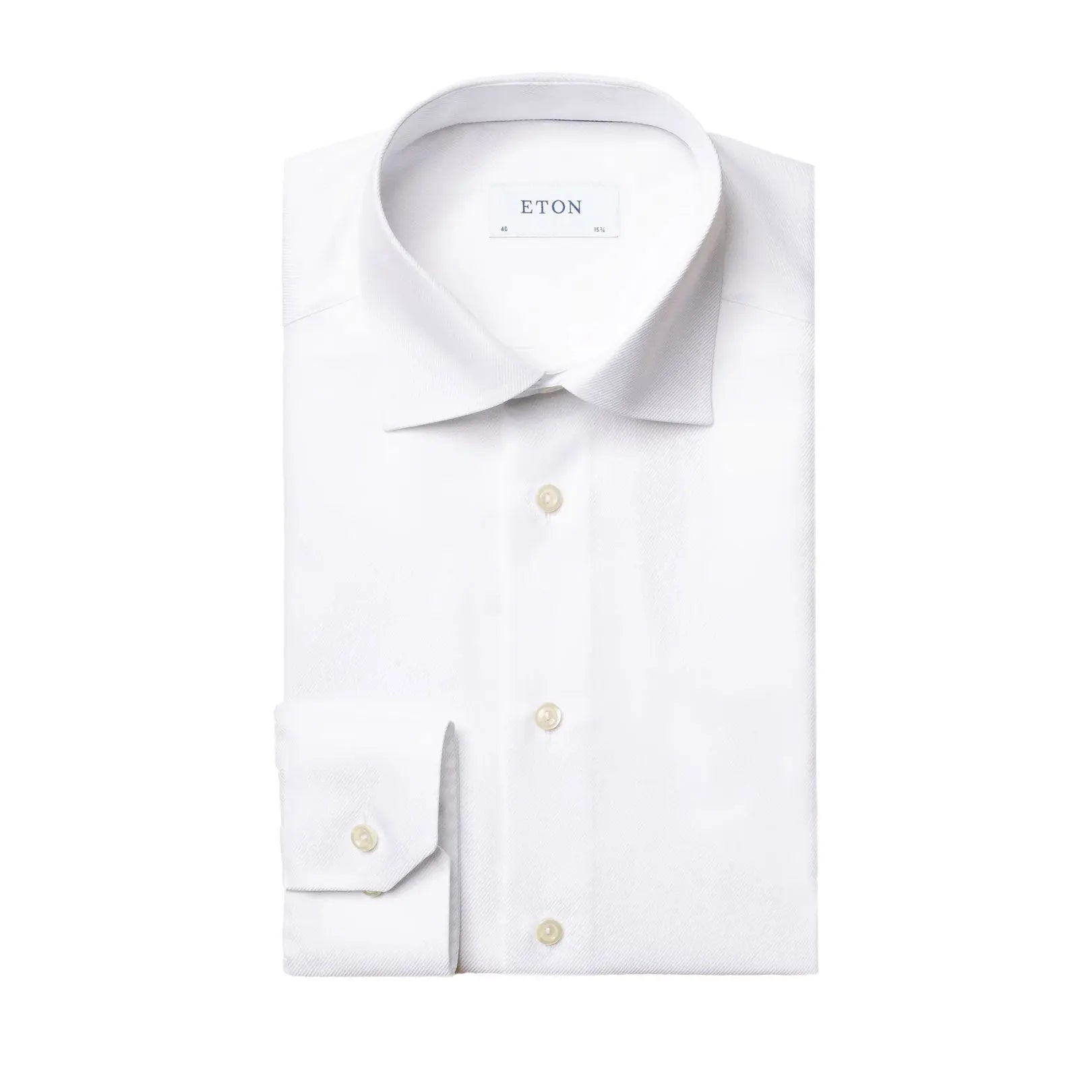 White Textured Twill Contemporary Fit Shirt  Eton   