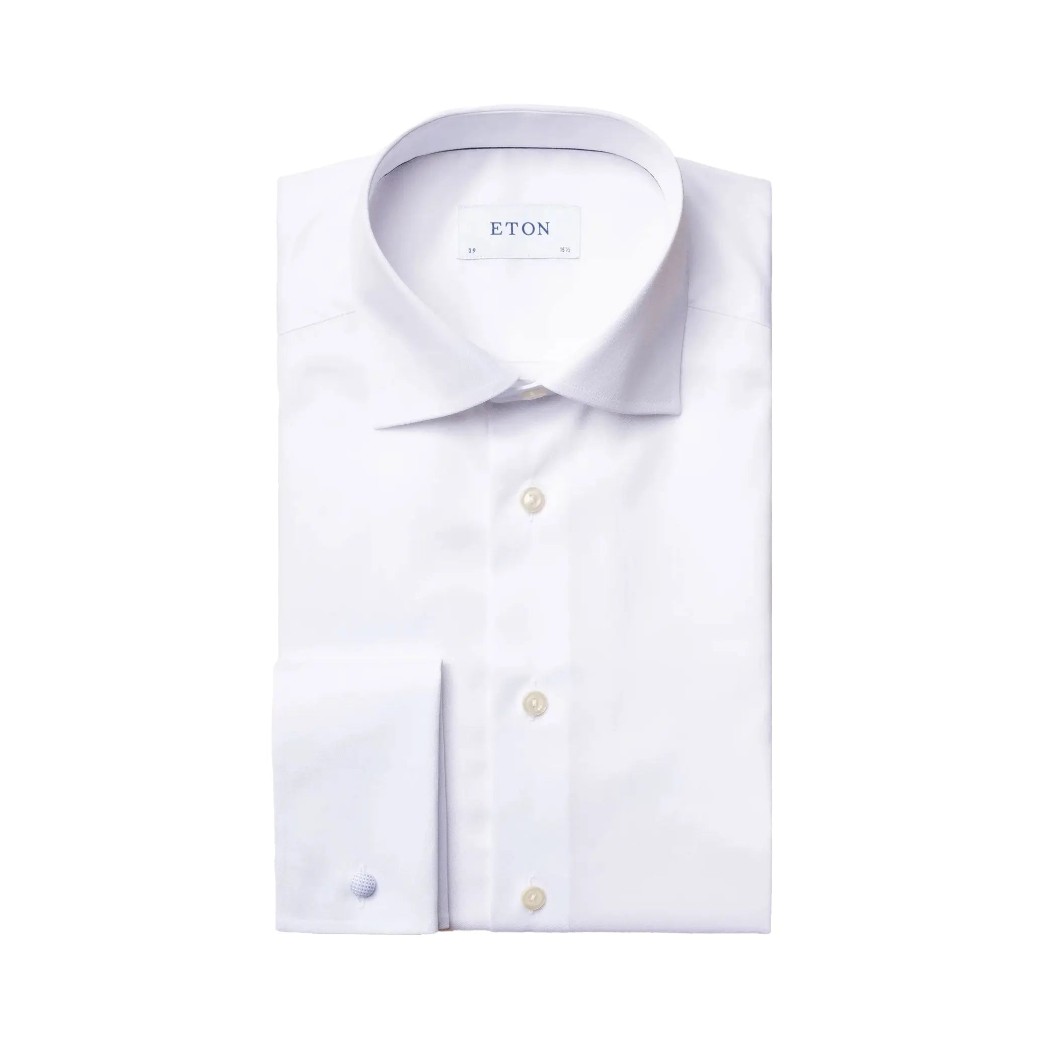 White Slim Fit Double Cuff Shirt Double Cuff Eton   