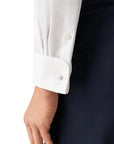 White Slim Fit Double Cuff Shirt Double Cuff Eton   