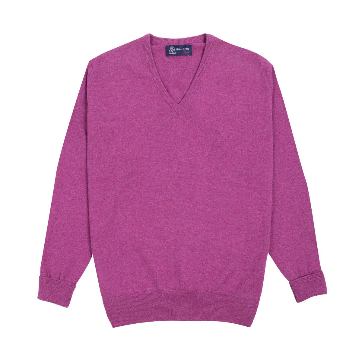 Loganberry Chatsworth 2ply V-Neck Cashmere Sweater Robert Old