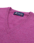 Loganberry Chatsworth 2ply V-Neck Cashmere Sweater Robert Old