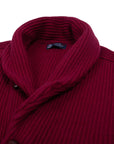 Claret Red Colonial 8ply Cashmere Shawl Cardigan Robert Old