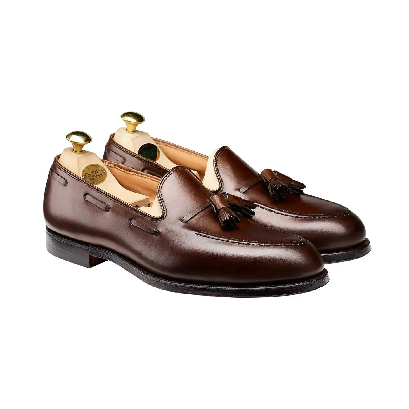 Cavendish Dark Brown Burnished Calf Tassel Loafer  Crockett & Jones   