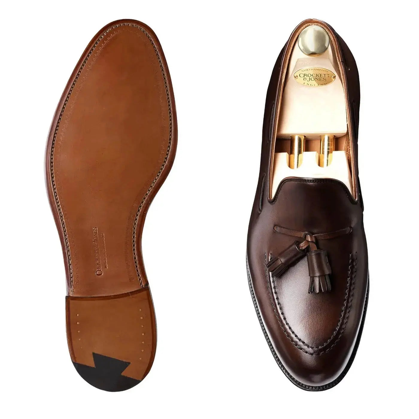 Cavendish Dark Brown Burnished Calf Tassel Loafer  Crockett & Jones   