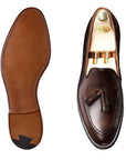 Cavendish Dark Brown Burnished Calf Tassel Loafer  Crockett & Jones   