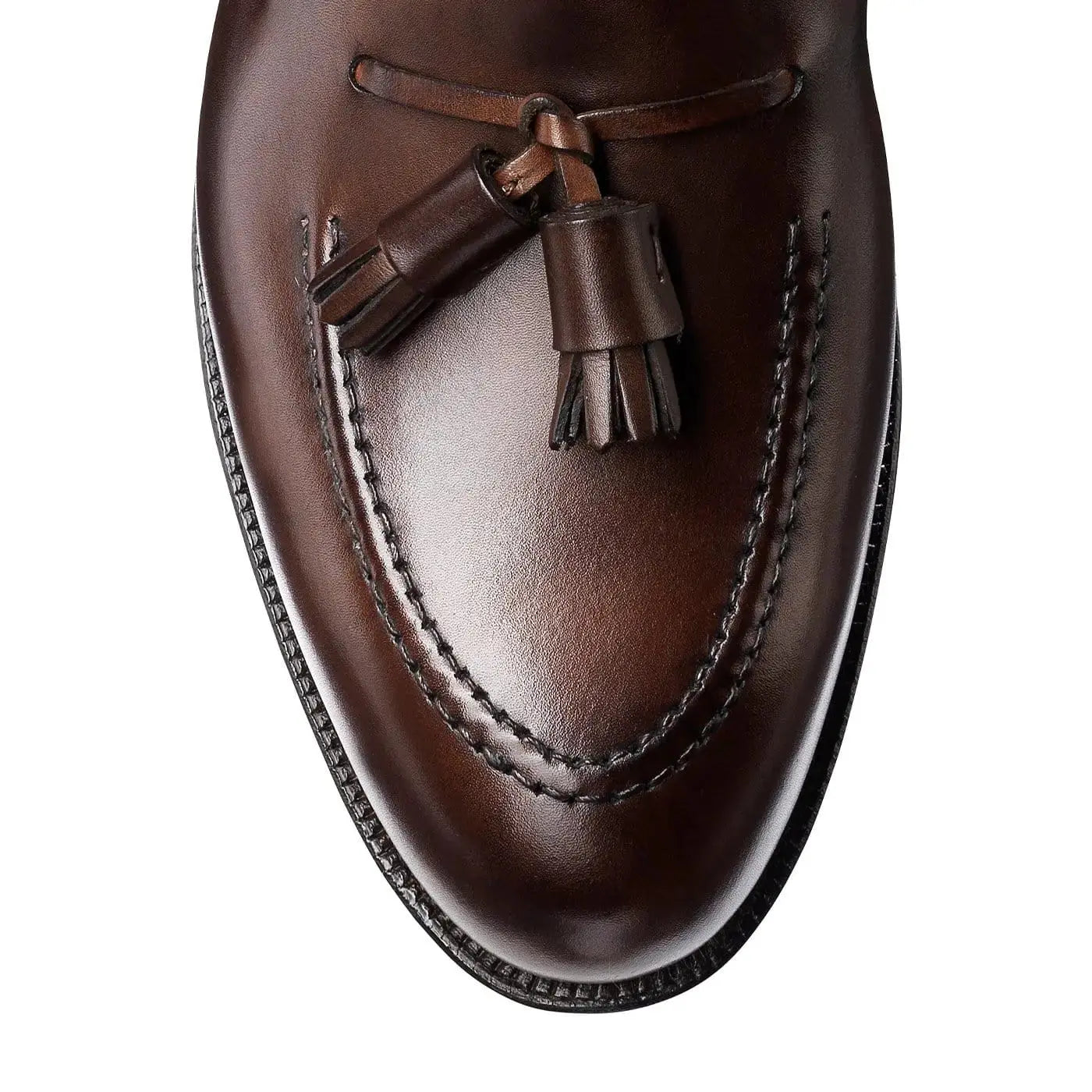 Cavendish Dark Brown Burnished Calf Tassel Loafer  Crockett & Jones   