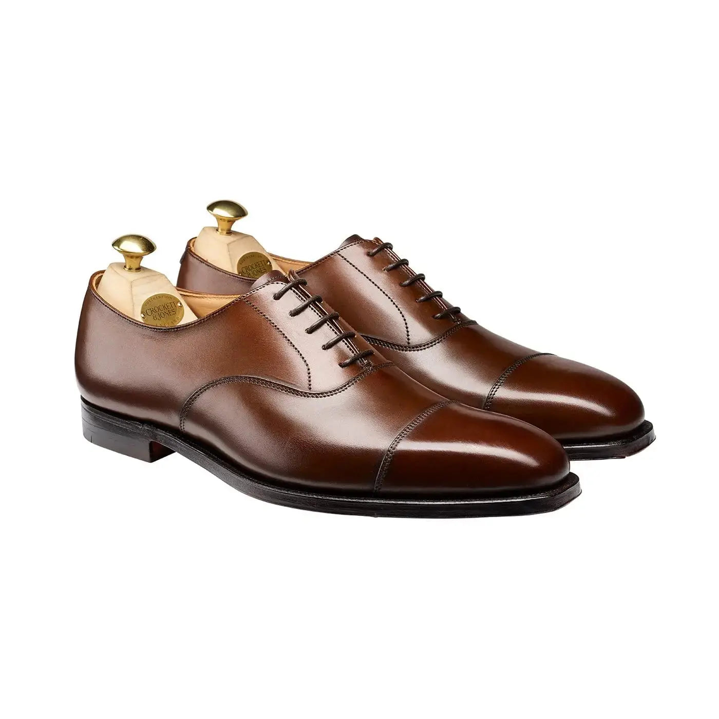 Hallam Brown Dark Calf Oxford Shoes - E Fitting  Crockett & Jones   