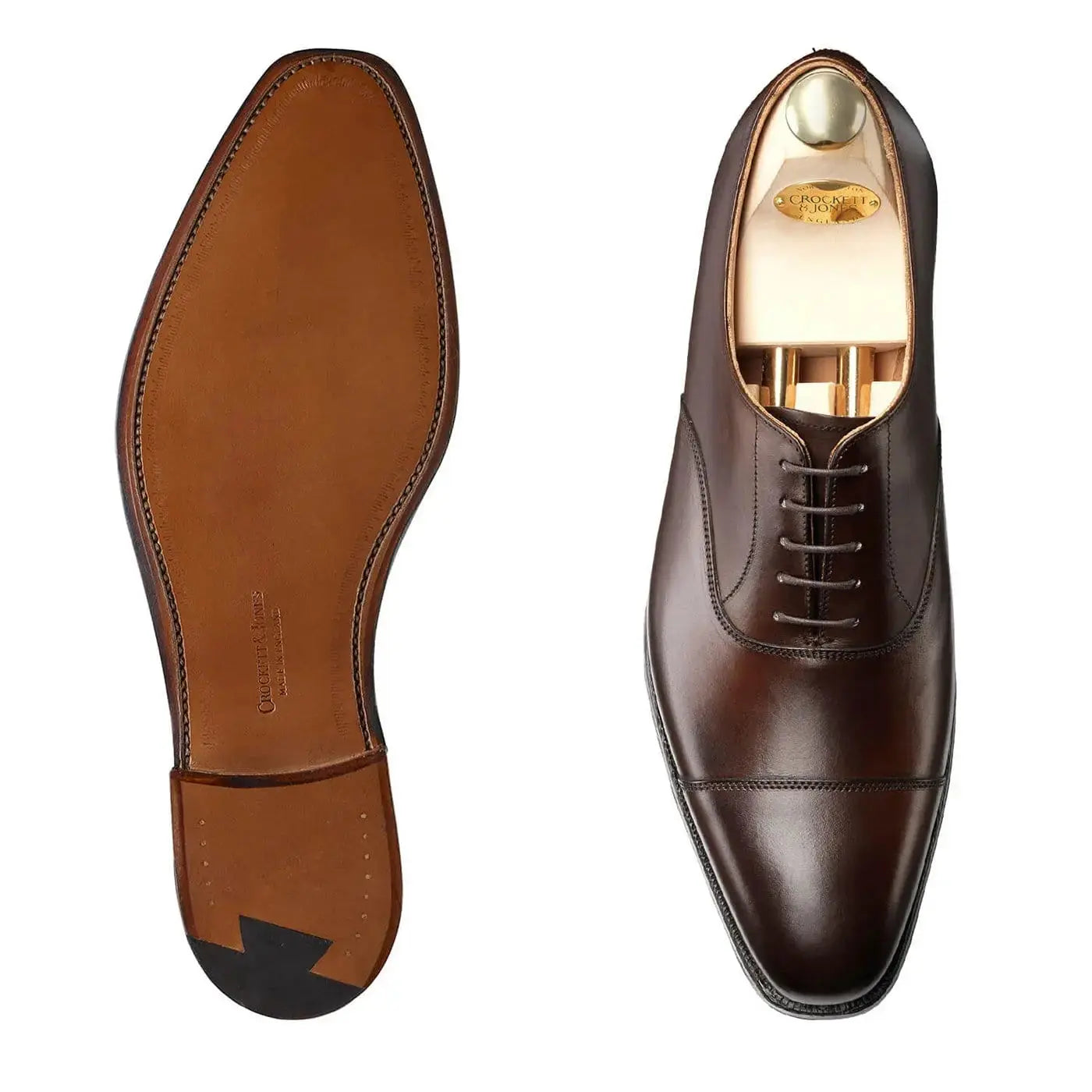 Hallam Brown Dark Calf Oxford Shoes - E Fitting  Crockett &amp; Jones   