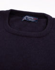 Dark Navy Tiree 4ply Crew Neck Cashmere Sweater Robert Old