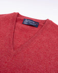 Poppy Melange Chatsworth 2ply V-Neck Cashmere Sweater Robert Old