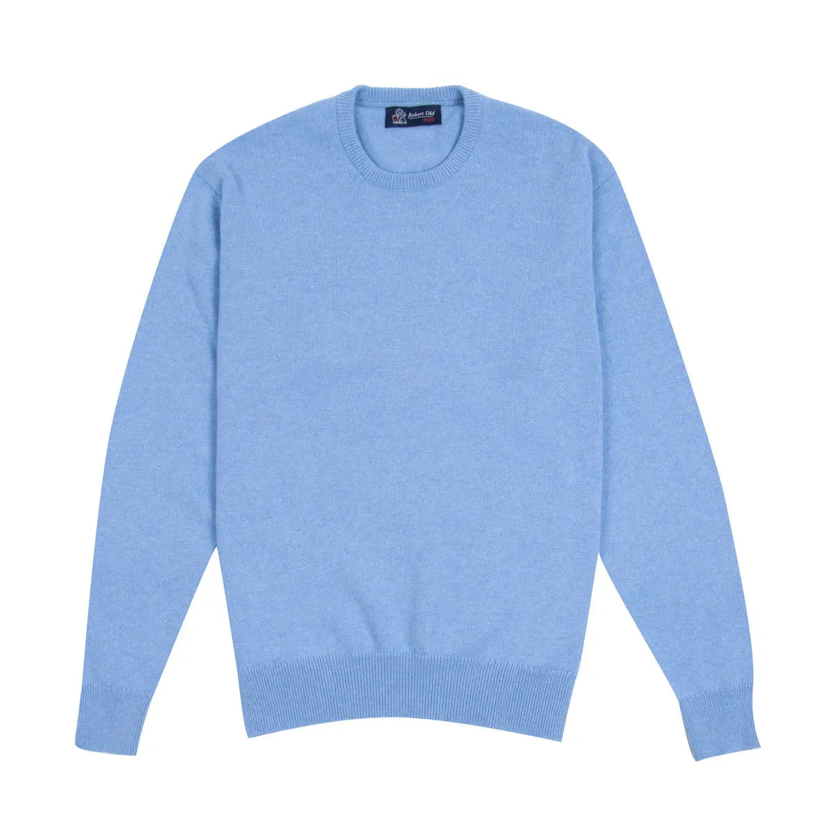 Blue Haze Tiree 4ply Crew Neck Cashmere Sweater Robert Old