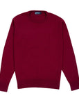 Claret Red Tiree 4ply Crew Neck Cashmere Sweater Robert Old