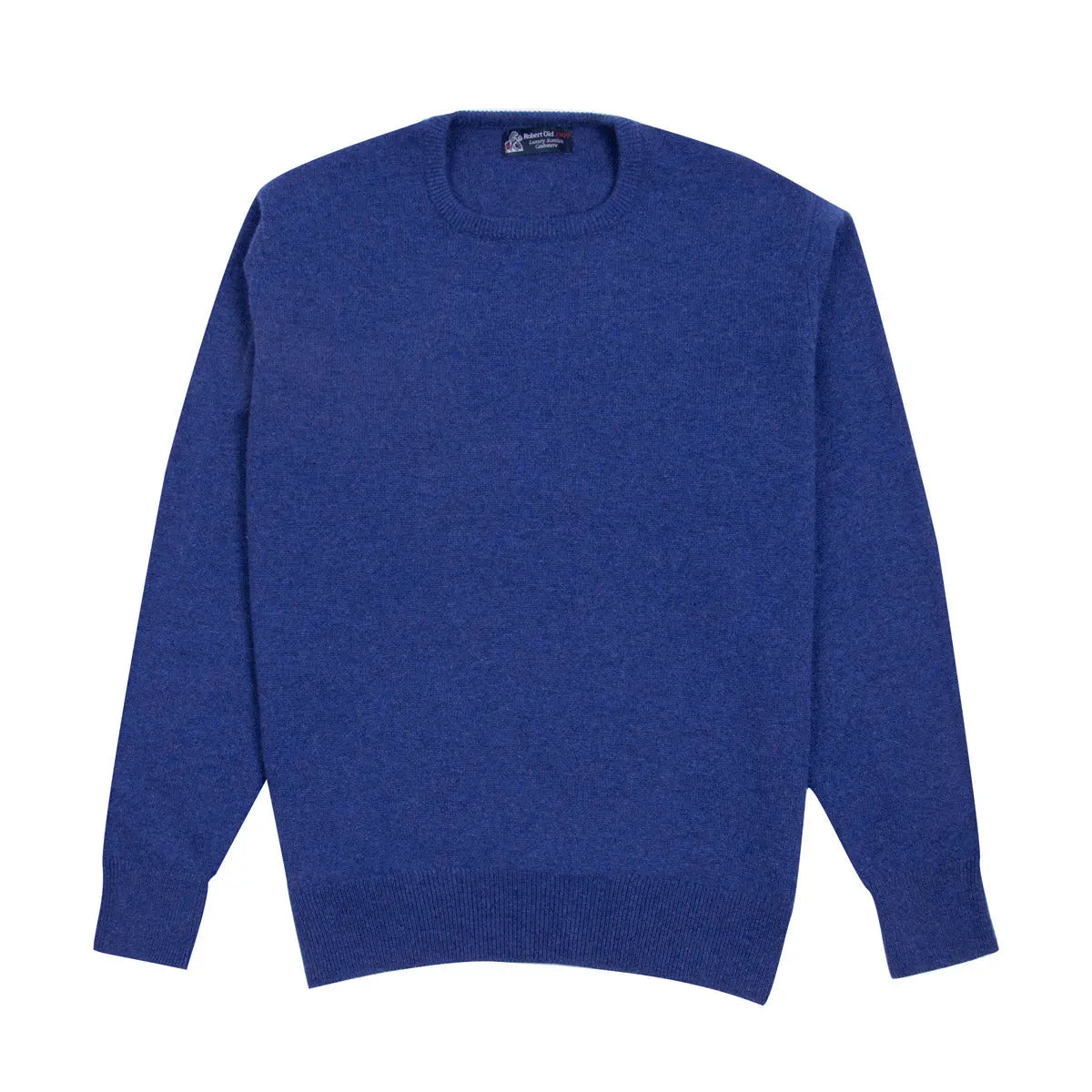 Electric Indigo Tiree 4ply Crew Neck Cashmere Sweater Robert Old