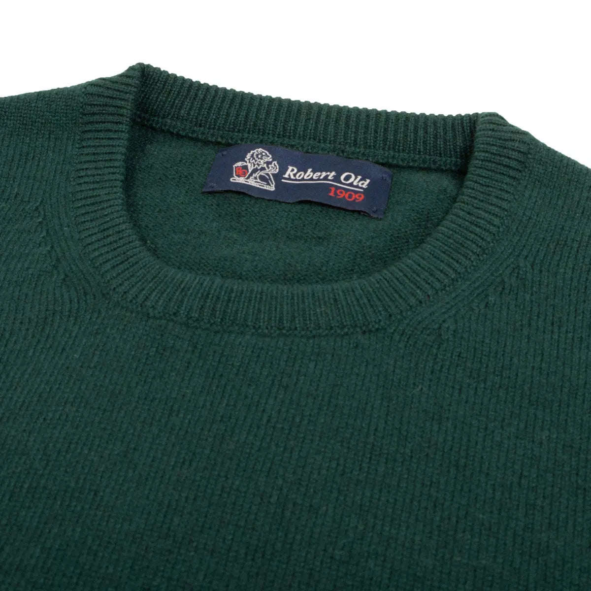 Holly Green Tiree 4ply Crew Neck Cashmere Sweater Robert Old