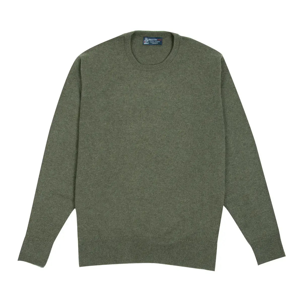 Loden Mix Tobermorey 4ply V-Neck Cashmere Sweater Robert Old