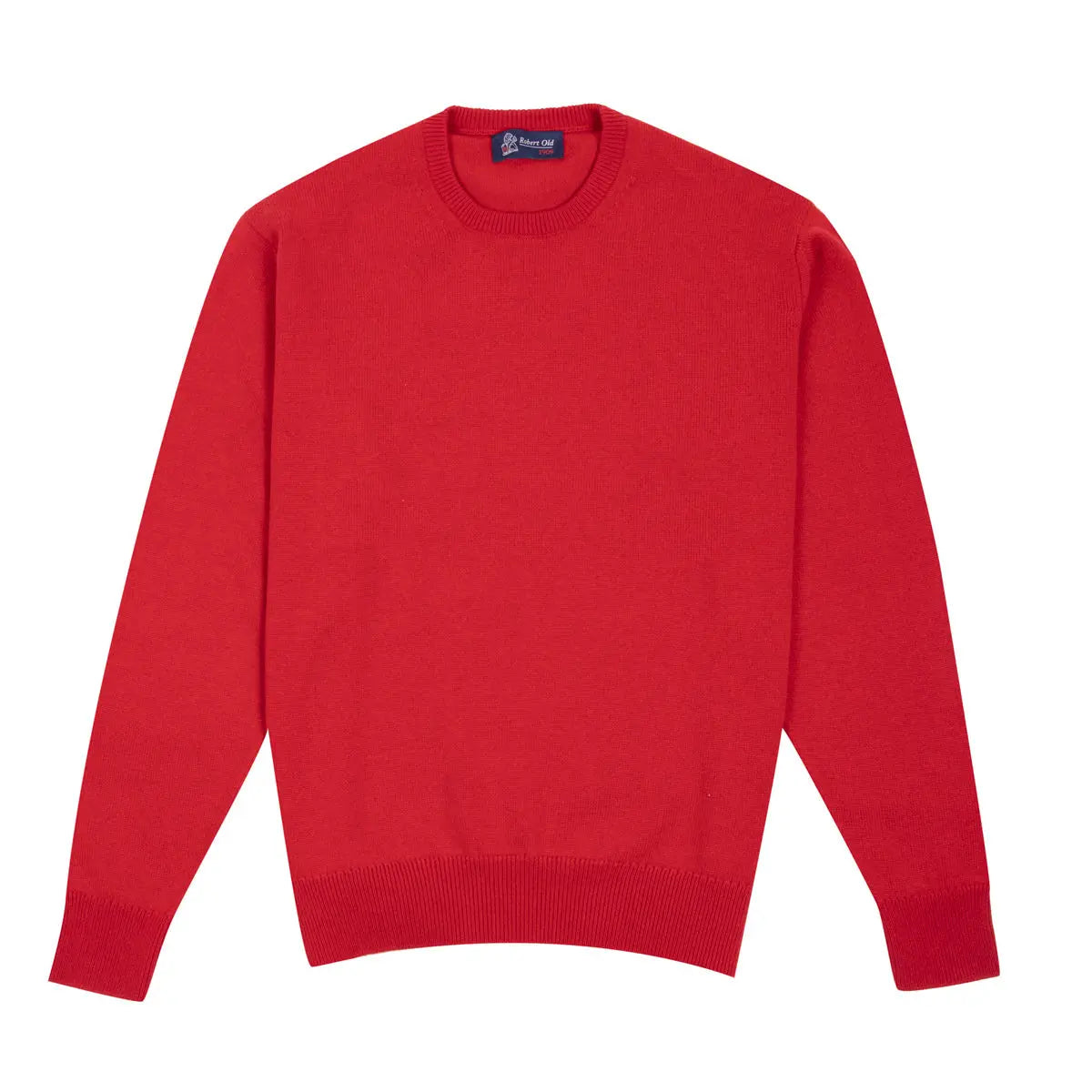 Ruby Red Tiree 4ply Crew Neck Cashmere Sweater Robert Old