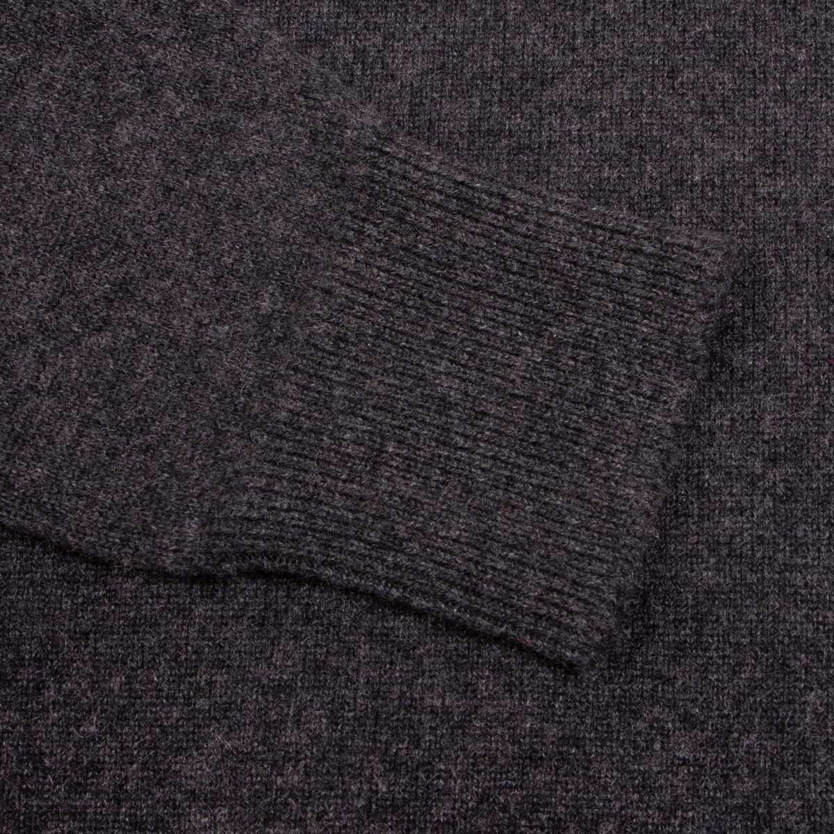 Charcoal Tobermorey 4ply V-Neck Cashmere Sweater Robert Old