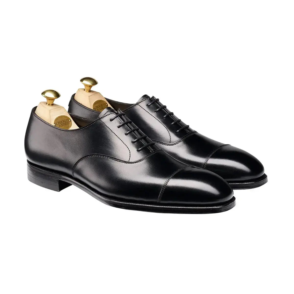 Audley Black Hand Grade Oxford Shoes  Crockett &amp; Jones   