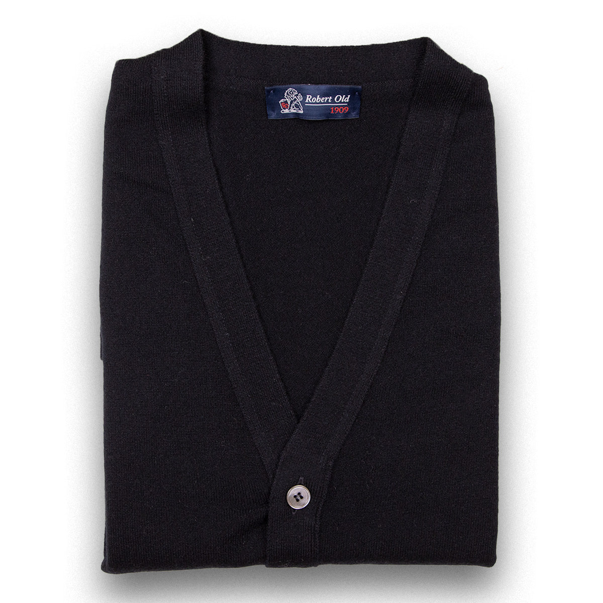 Black Beaulieu Cashmere Sleeveless Cardigan  Robert Old Black UK 44" 