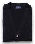 Black Beaulieu Cashmere Sleeveless Cardigan  Robert Old Black UK 44" 