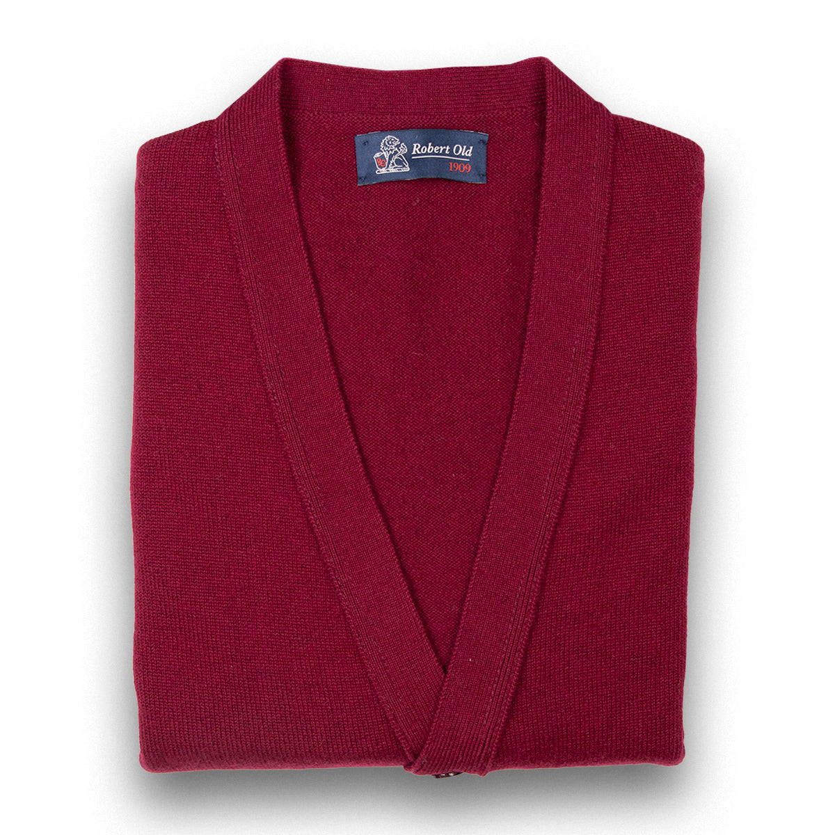 Claret Red Mallaig 4ply Cashmere Cardigan  Robert Old Claret UK 44" 