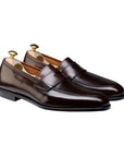 Crawford Dark Brown Hand Grade Penny Loafers  Crockett & Jones   