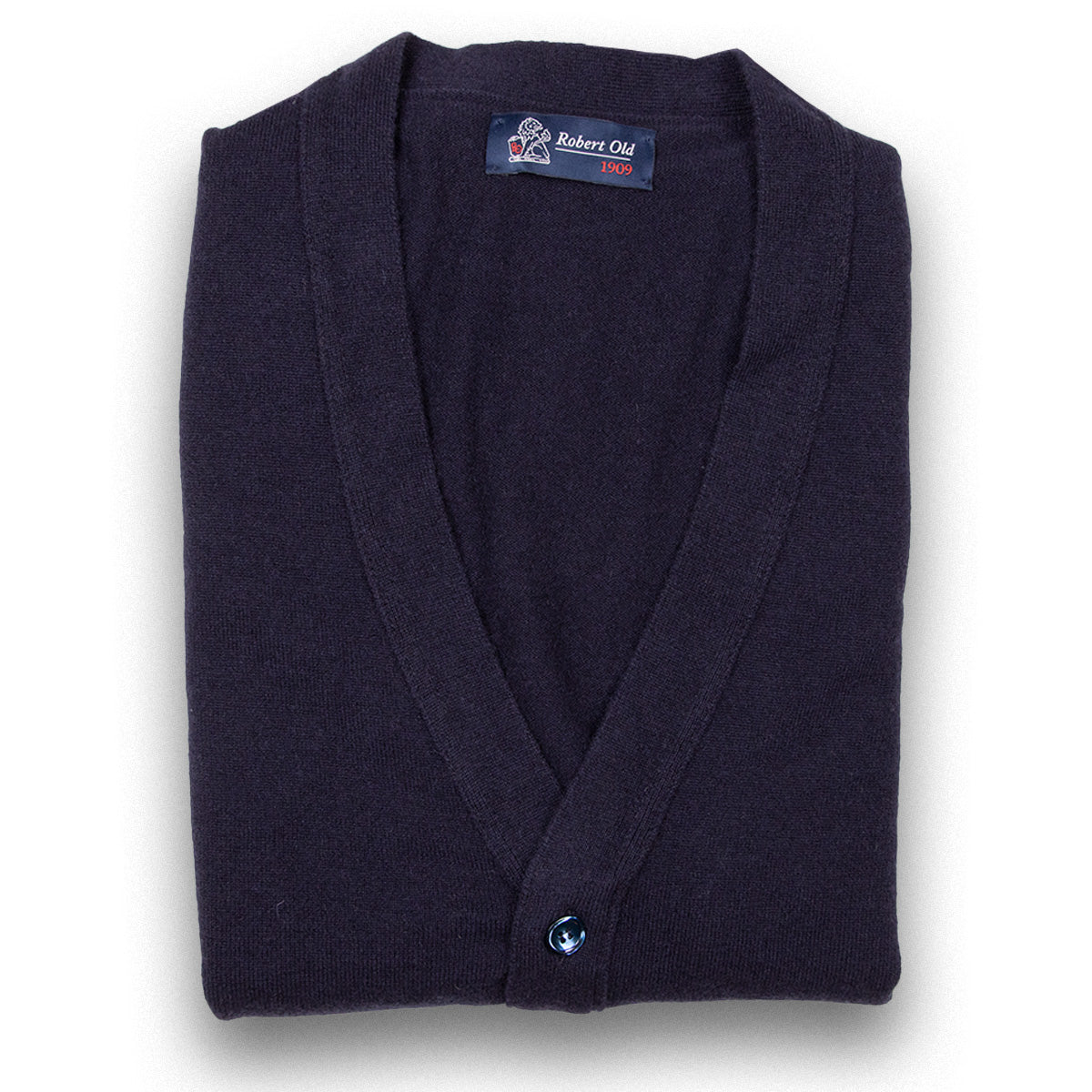 Dark Navy Beaulieu Cashmere Sleeveless Cardigan  Robert Old Dark Navy UK 36&quot; 