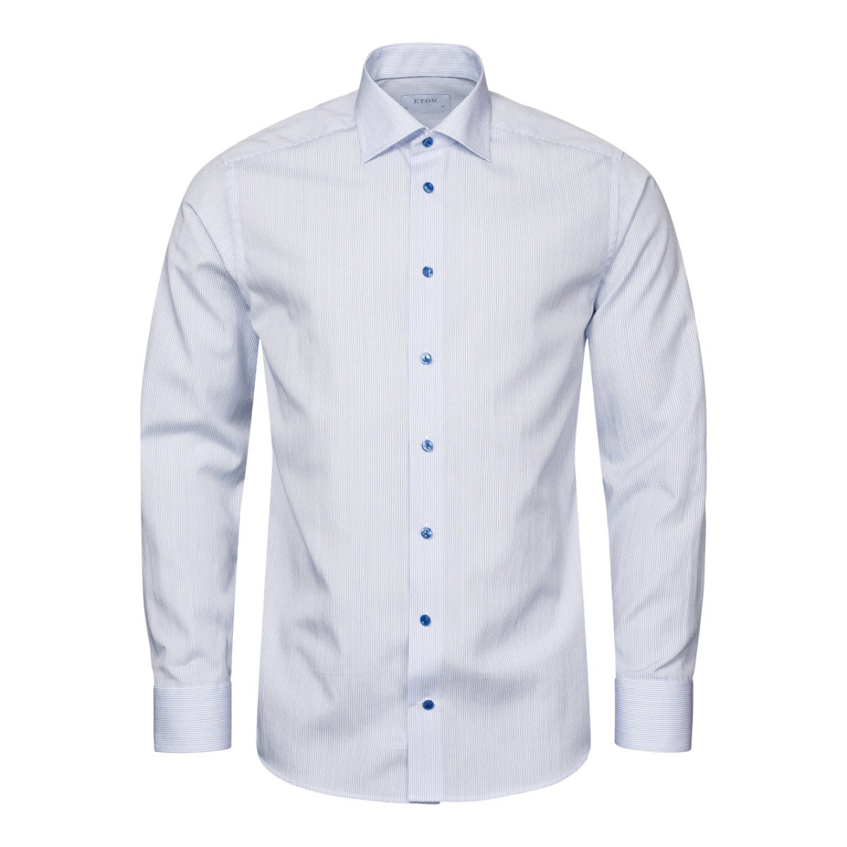 Blue Micro Print Signature Poplin Slim Fit Shirt  Eton   