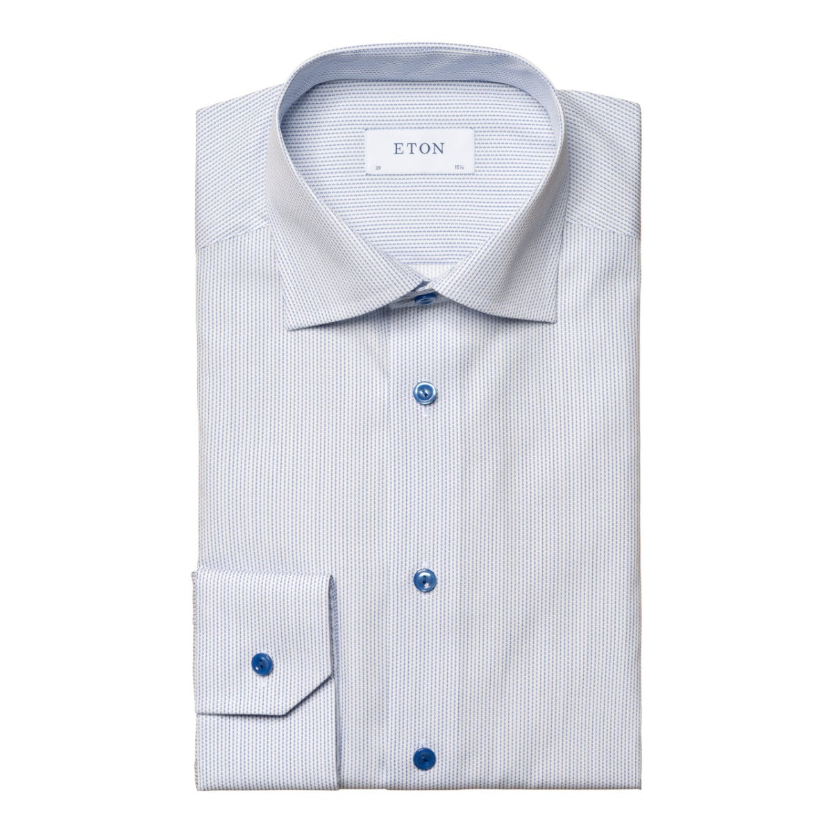 Blue Micro Print Signature Poplin Slim Fit Shirt  Eton   