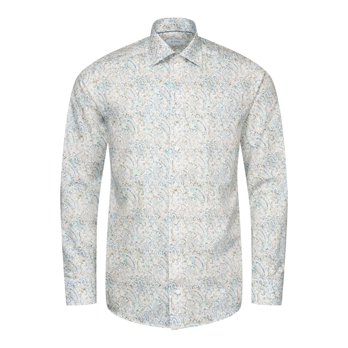 Green Paisley Cotton-TENCEL™ Contemporary Fit Shirt  Eton   