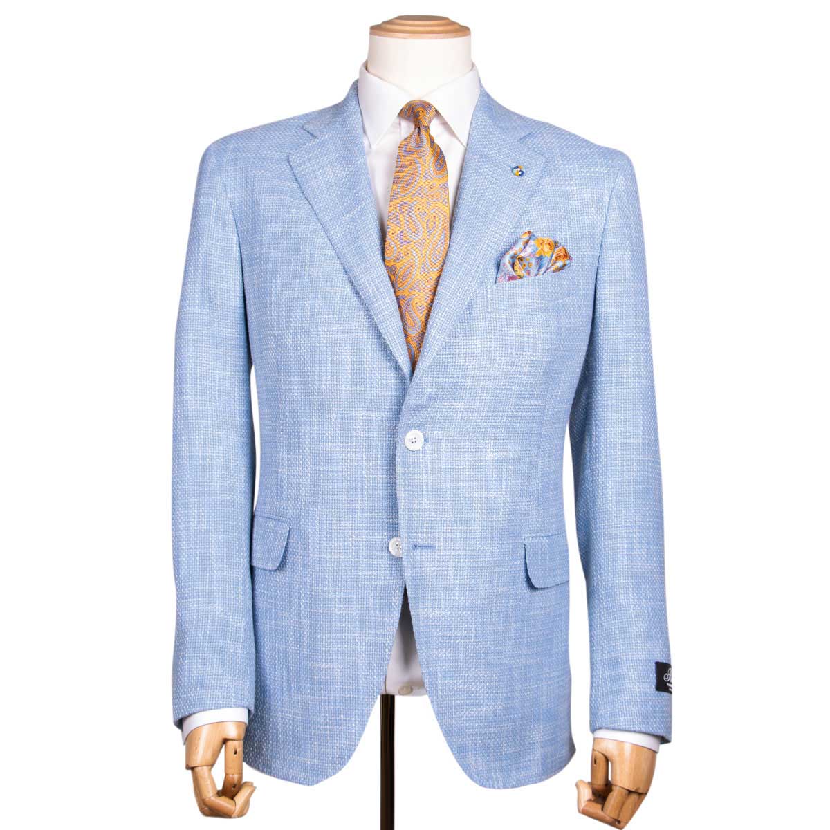 Light Blue "Natural Soft" Wool and Silk Jacket  Belvest   