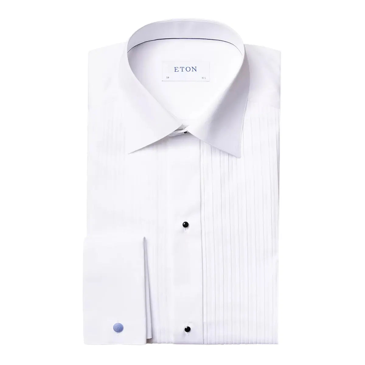 White Plissé Black Tie Classic Fit Shirt Evening Eton   