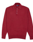 Russet Red Balvenie 3 Button 4ply Cashmere Polo Sweater Robert Old