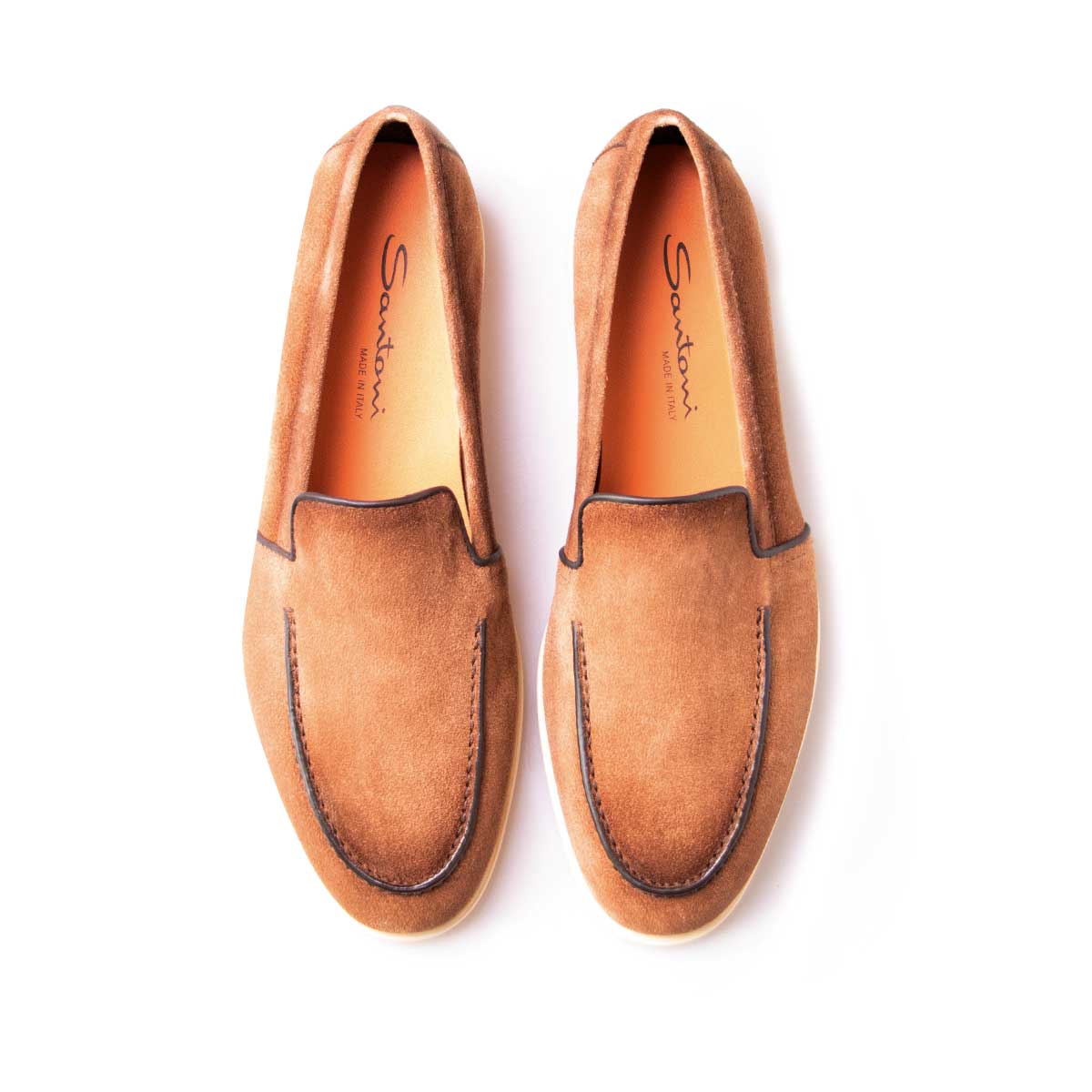 Brown Suede Loafer Loafer Santoni   