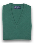 Spruce Green Blenheim Cashmere Sleeveless V-Neck Sweater  Robert Old Spruce UK 36" 