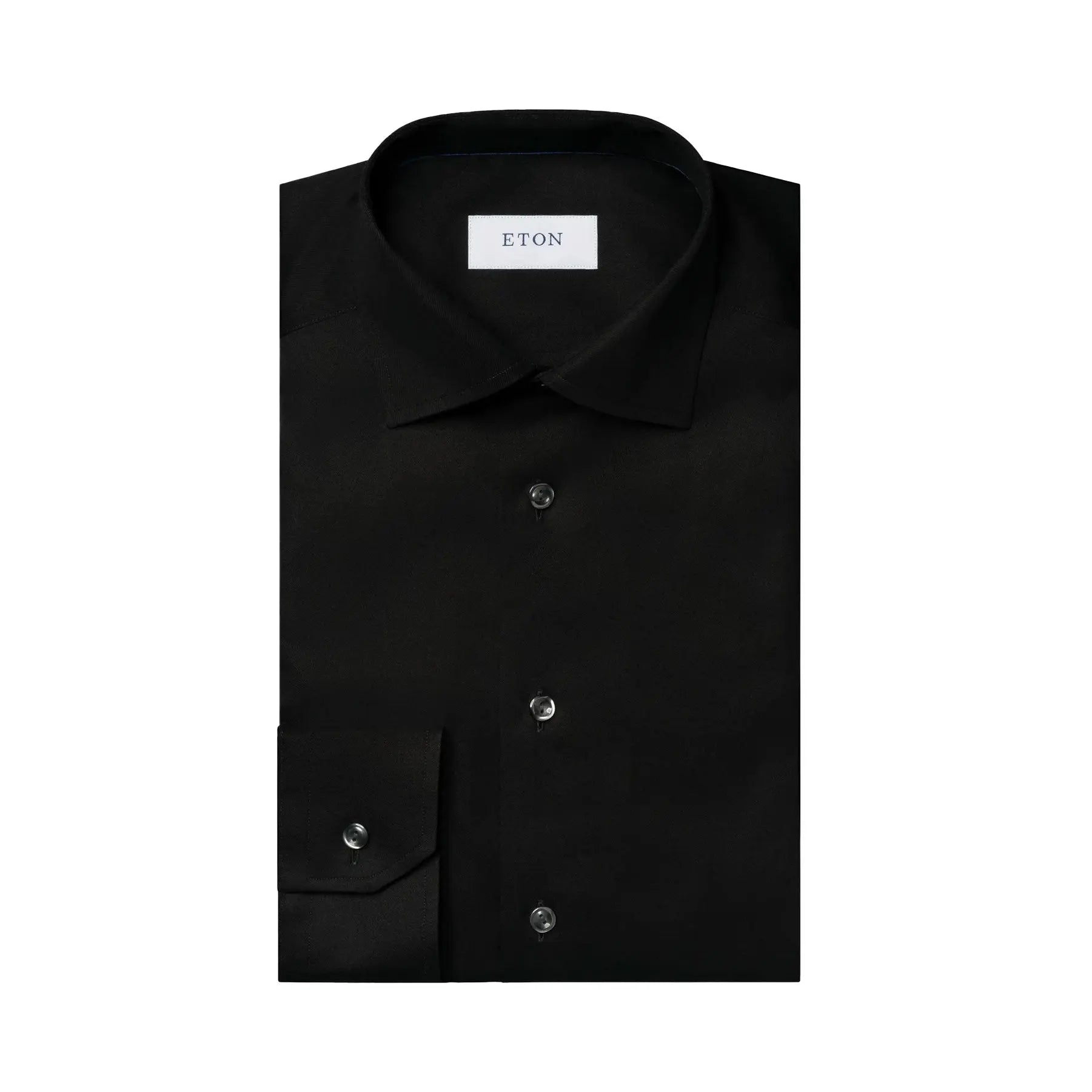 Black Signature Twill Contemporary Fit Shirt  Eton   