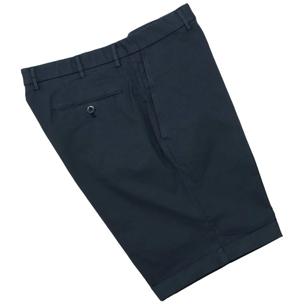 Dark Blue Cotton Stretch Slim Fit Chino Shorts  Robert Old   