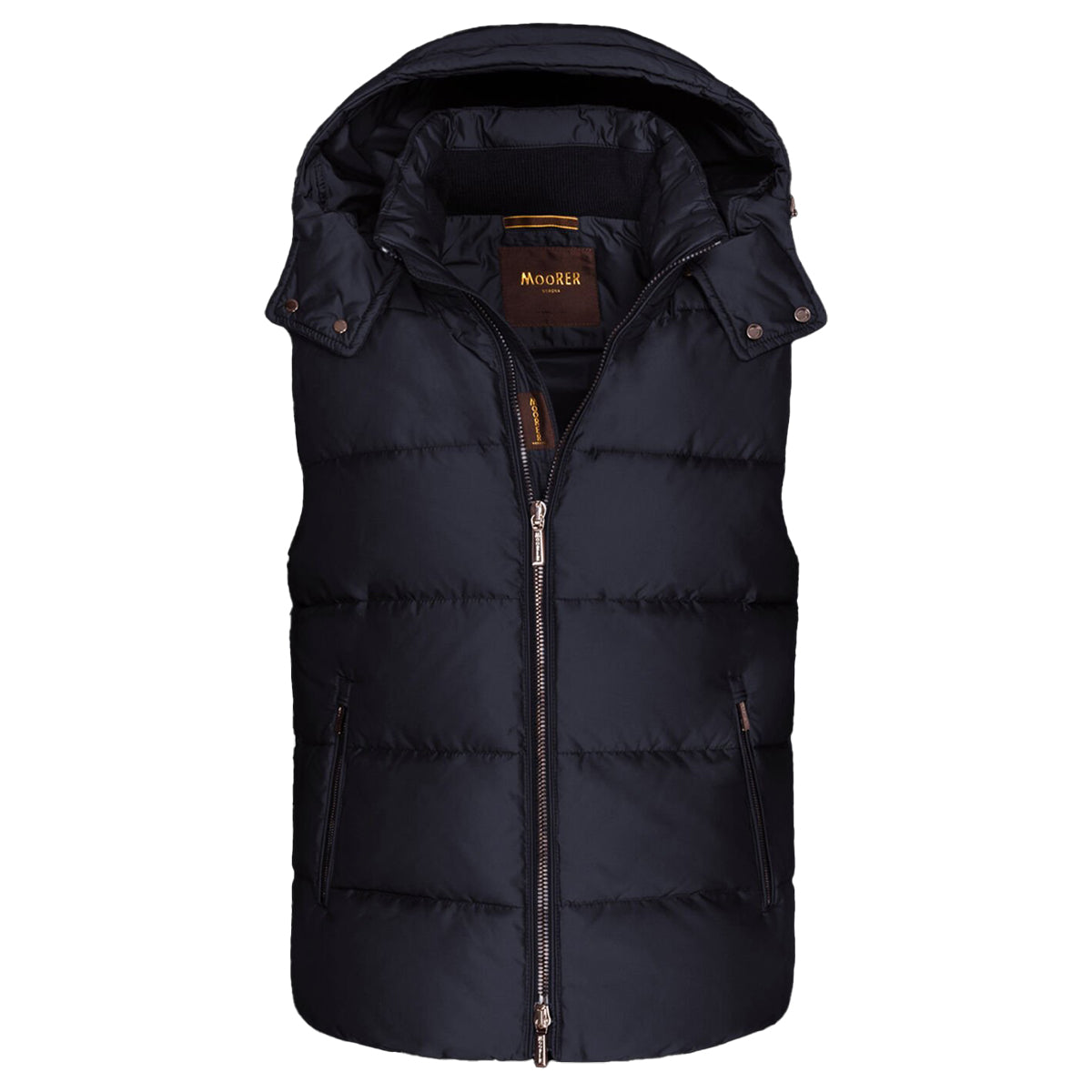 Dark Navy ‘Fire’ Down Filled Gilet Gilet Moorer   