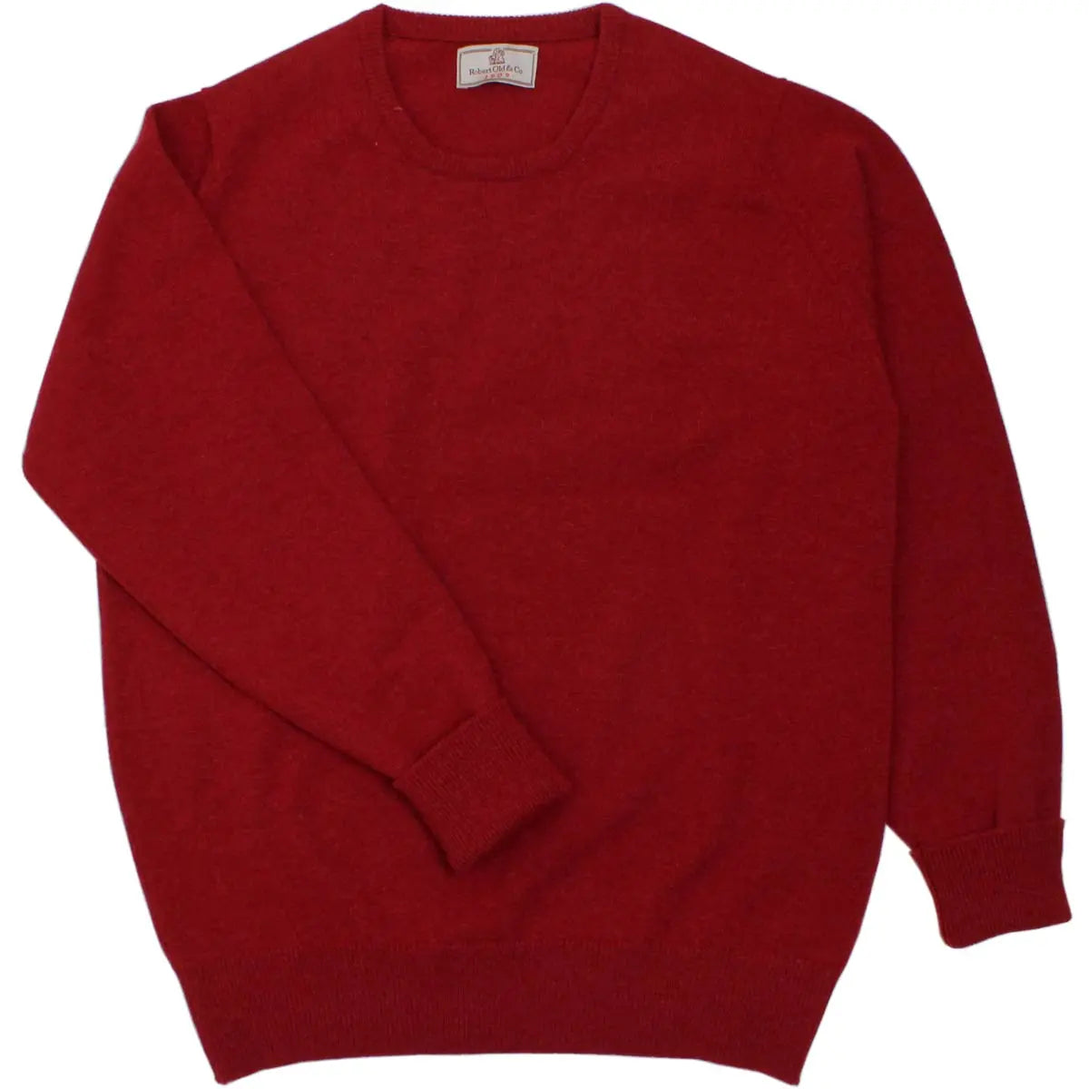 The Ayre 2ply Crew Neck Pure Lambswool Sweater Crew Neck Robert Old Poppy Melange 36&quot; UK 