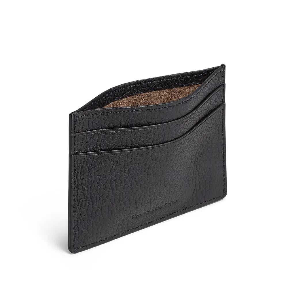 Navy Grained Calfskin Leather Card Case  Ermenegildo Zegna   