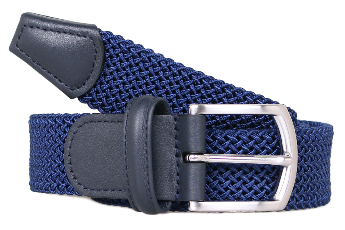 Navy Woven Elastic Belt  Robert Old   