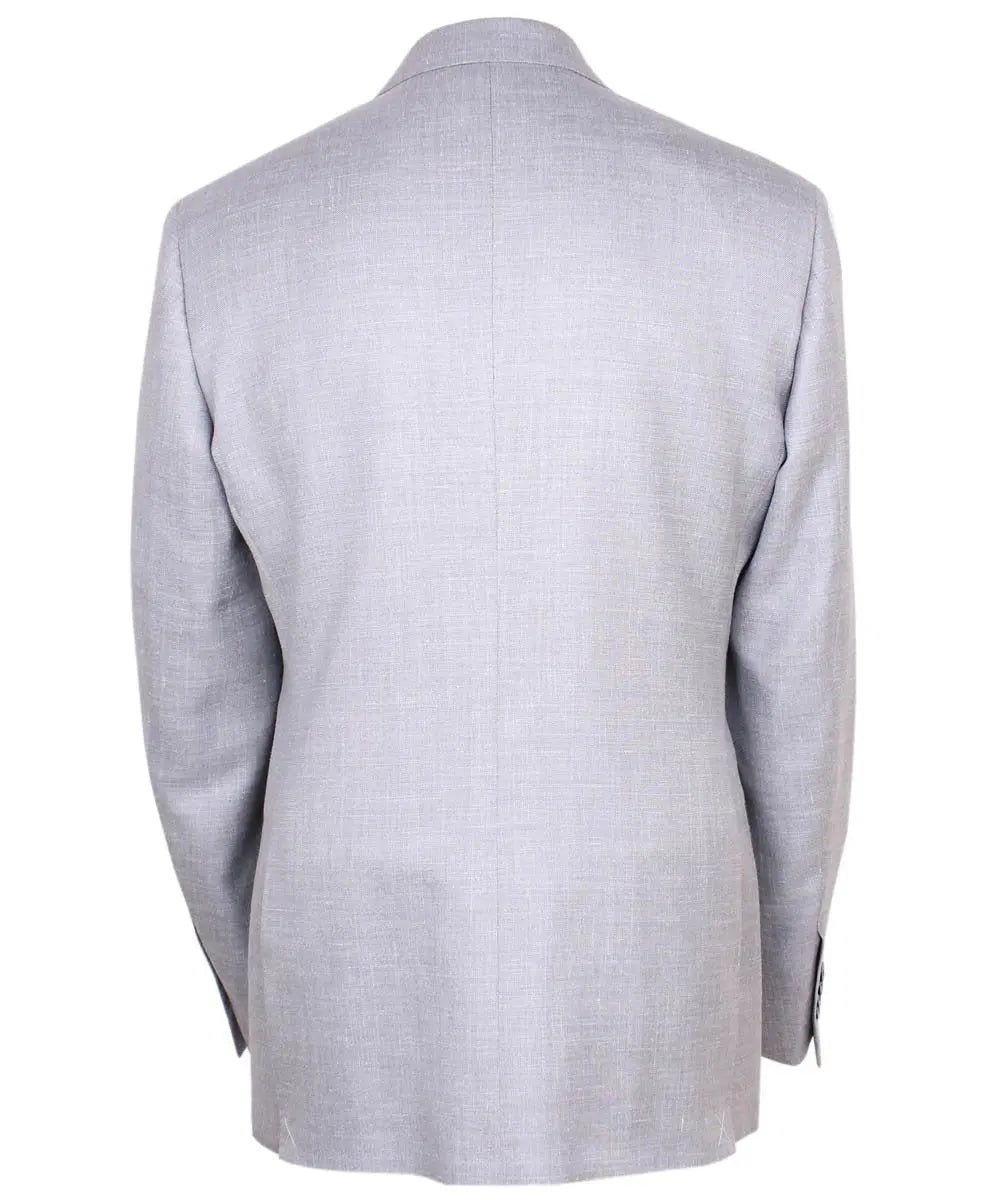 Silver Wool, Silk and Linen Blend Blazer  Robert Old   