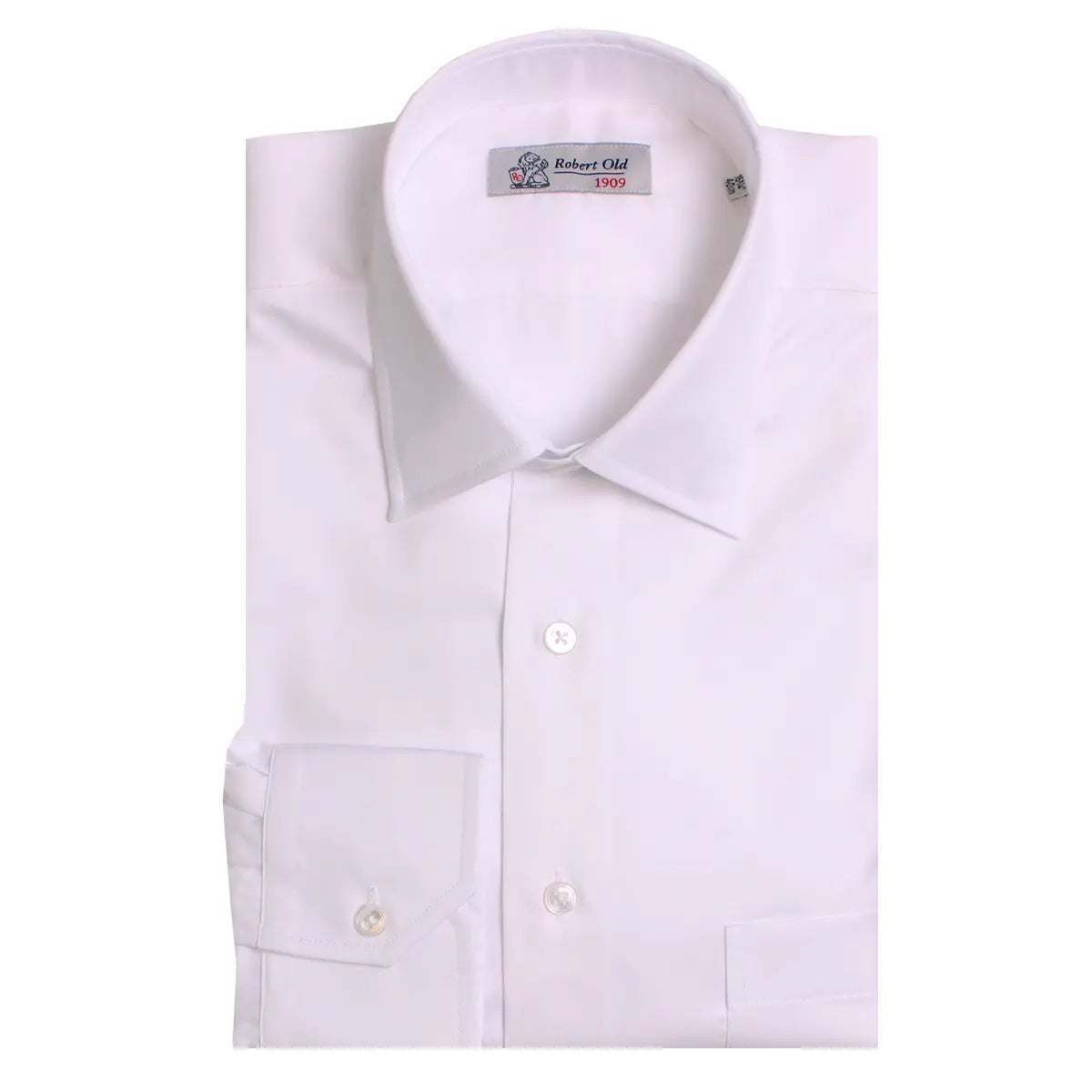 White Twill Swiss Cotton Shirt  Robert Old   